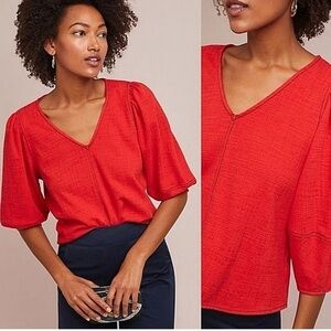 Anthropologie Current Air Red Delilah Top